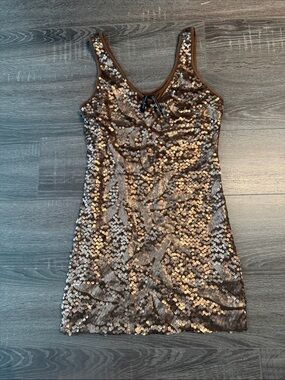 Marciano Brown Sequin Tank Dress - Women's Party Dress